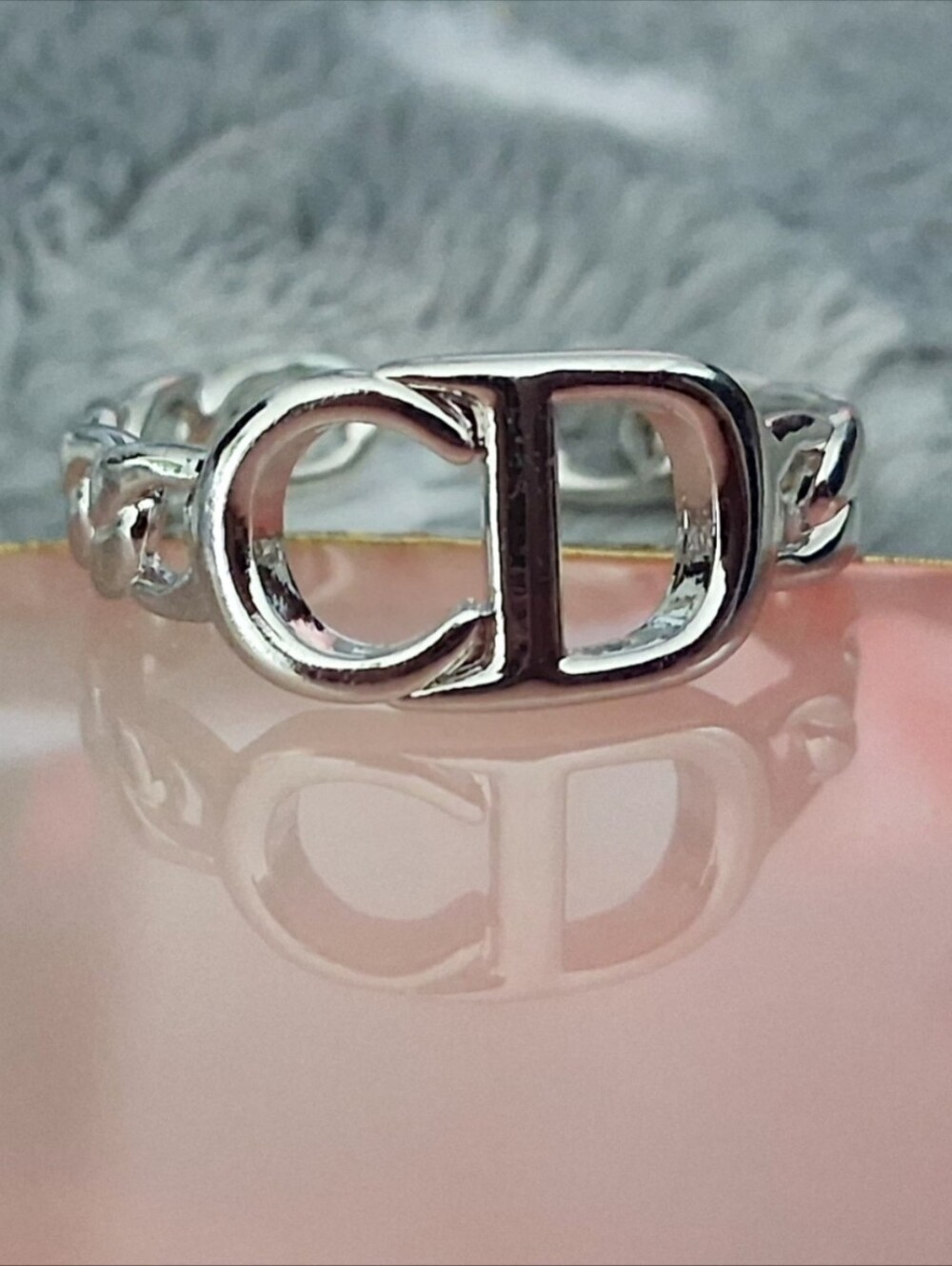 Silver CD Adjustable Chain Ring